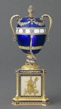 Синьо яйце часовник със змия, 1895 г.